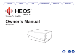 Owner’s Manual HEOS Link Wireless Pre-Amplifier Contents
