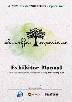 exhibitor Manual A fresh experience