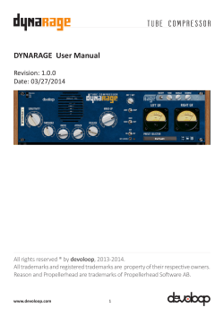 DYNARAGE  User Manual Revision: 1.0.0 Date: 03/27/2014