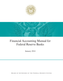 Financial Accounting Manual for Federal Reserve Banks January 2014 B