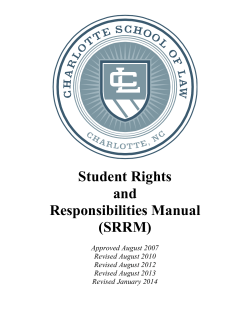 Student Rights and Responsibilities Manual (SRRM)