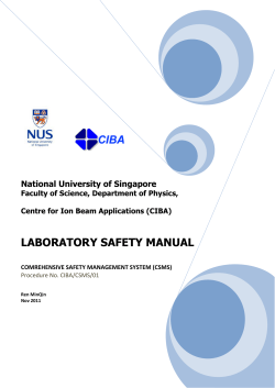 LABORATORY SAFETY MANUAL  National University of Singapore