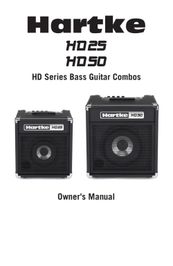 HD Series Bass Guitar Combos Owner's Manual