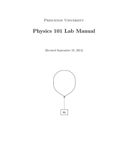 Physics 101 Lab Manual Princeton University m (Revised September 19, 2014)