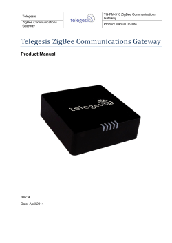 Telegesis ZigBee Communications Gateway Product Manual