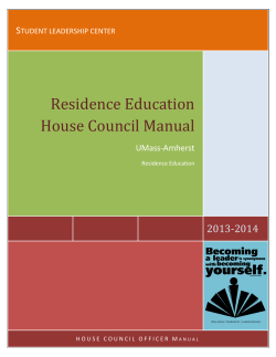 Residence Education House Council Manual  2013-2014