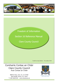 Freedom of Information Section 16 Reference Manual Clare County Council