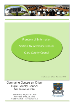 Freedom of Information Section 16 Reference Manual Clare County Council