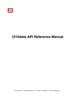 1010data API Reference Manual
