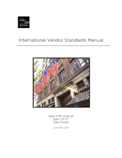 International Vendor Standards Manual