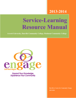Service-Learning Resource Manual  2013-2014