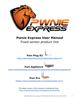 Pwnie  Express  User  Manual   Fixed  sensor  product  line    