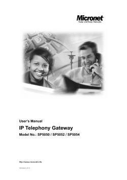 IP Telephony Gateway  User’s Manual Model No.: SP5050 / SP5052 / SP5054