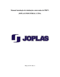 Manual JOPLAS INDUSTRIAL LTDA. Março de 2011 (Rev.1)