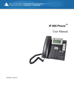User Manual IP 805 Phone ™ 4290-2805   May 2014
