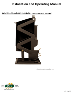 Installation and Operating Manual WiseWay Model GW-1949 Pellet stove owner’s manual