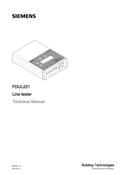 FDUL221 Line tester Technical Manual Building Technologies