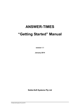 ANSWER-TIMES “Getting Started” Manual  Noble-Soft Systems Pty Ltd