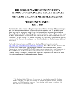 THE GEORGE WASHINGTON UNIVERSITY SCHOOL OF MEDICINE AND HEALTH SCIENCES
