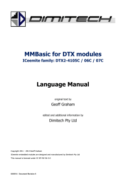 MMBasic for DTX modules Language Manual Geoff Graham