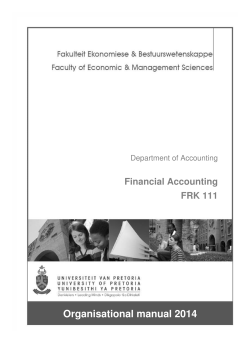 Organisational manual 2014 Financial Accounting FRK 111