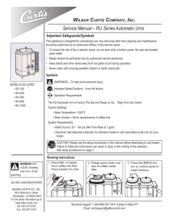 Service Manual – RU Series Automatic Urns W C , i