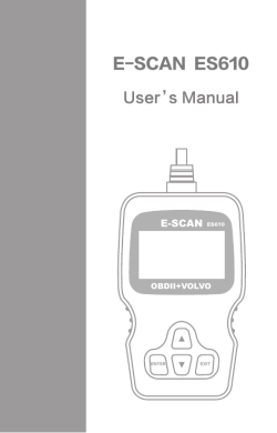 E-SCAN  ES610 User’s Manual E-SCAN OBDII+VOLVO