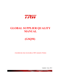 GLOBAL SUPPLIER QUALITY MANUAL  (GSQM)