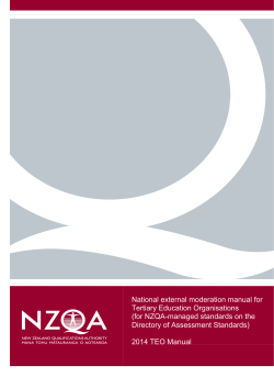 National external moderation manual for Tertiary Education Organisations