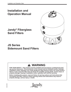 Installation and Operation Manual Jandy Fiberglass