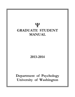 GRADUATE  STUDENT MANUAL 2013-2014