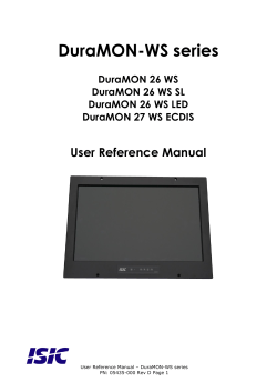 DuraMON-WS series  User Reference Manual DuraMON 26 WS