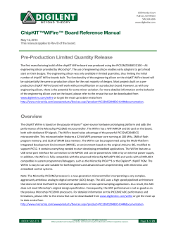 ChipKIT™WiFire™ Board Reference Manual Pre-Production Limited Quantity Release