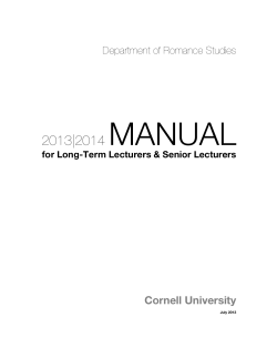 MANUAL  2013|2014 Cornell University