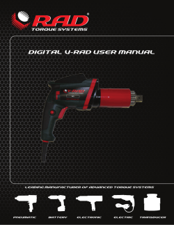 DIGITAL V-RAD USER MANUAL LEADING MANUFACTURER OF ADVANCED TORQUE SYSTEMS ELECTRONIC BATTERY