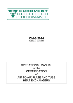 OM-8-2014 OPERATIONAL MANUAL for the CERTIFICATION