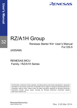 RZ/A1H Group 32 User's Manual Renesas Starter Kit+ User’s Manual
