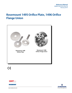 Rosemount 1495 Orifice Plate, 1496 Orifice Flange Union Reference Manual 00809-0100-4792, Rev CB