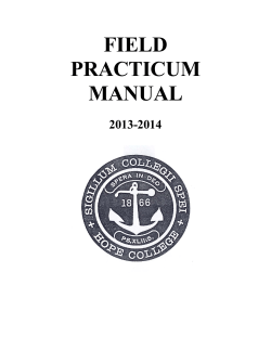 FIELD PRACTICUM MANUAL 2013-2014
