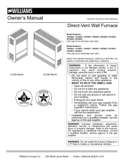 Owner’s Manual Direct-Vent Wall Furnace