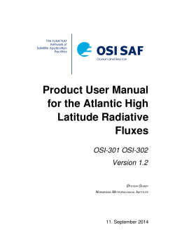 Product User Manual for the Atlantic High Latitude Radiative Fluxes