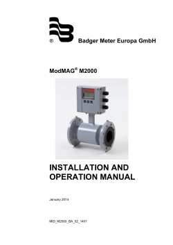 INSTALLATION AND OPERATION MANUAL Badger Meter Europa GmbH ModMAG