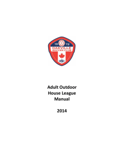 Adult Outdoor House League Manual