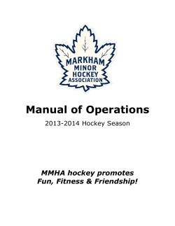 Manual of Operations  MMHA hockey promotes Fun, Fitness &amp; Friendship!