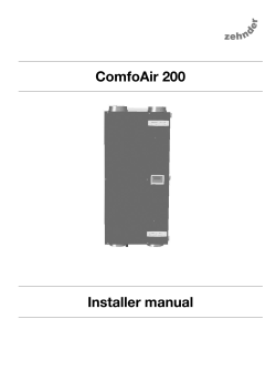 ComfoAir 200 Installer manual