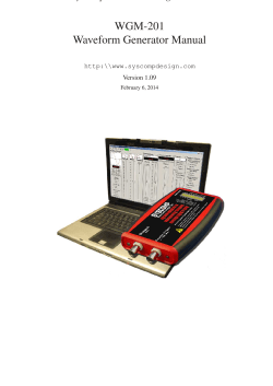 WGM-201 Waveform Generator Manual Syscomp Electronic Design Limited http:\\www.syscompdesign.com