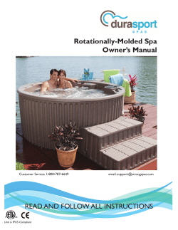 Rotationally-Molded Spa Owner’s Manual