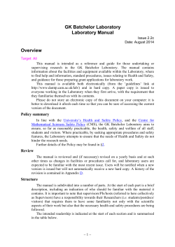 GK Batchelor Laboratory Laboratory Manual Overview