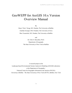 GeoWEPP for ArcGIS 10.x Version Overview Manual