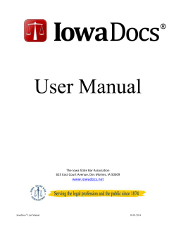 User Manual www.iowadocs.net The Iowa State Bar Association